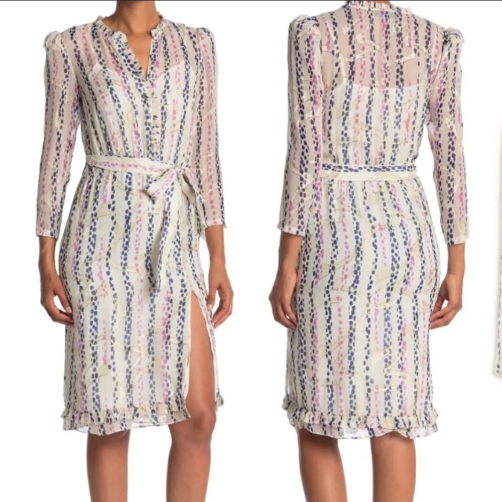 REISS Skyla Metallic Shirtdress